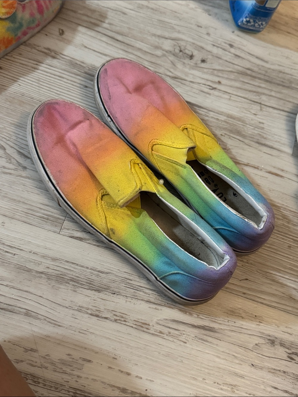 Kids Rainbow Slip-On Canvas Shoes - Multicolor